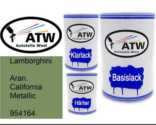 Lamborghini, Aran. California Metallic, 954164: 500ml Lackdose + 500ml Klarlack + 250ml Härter - Set, von ATW Autoteile West.